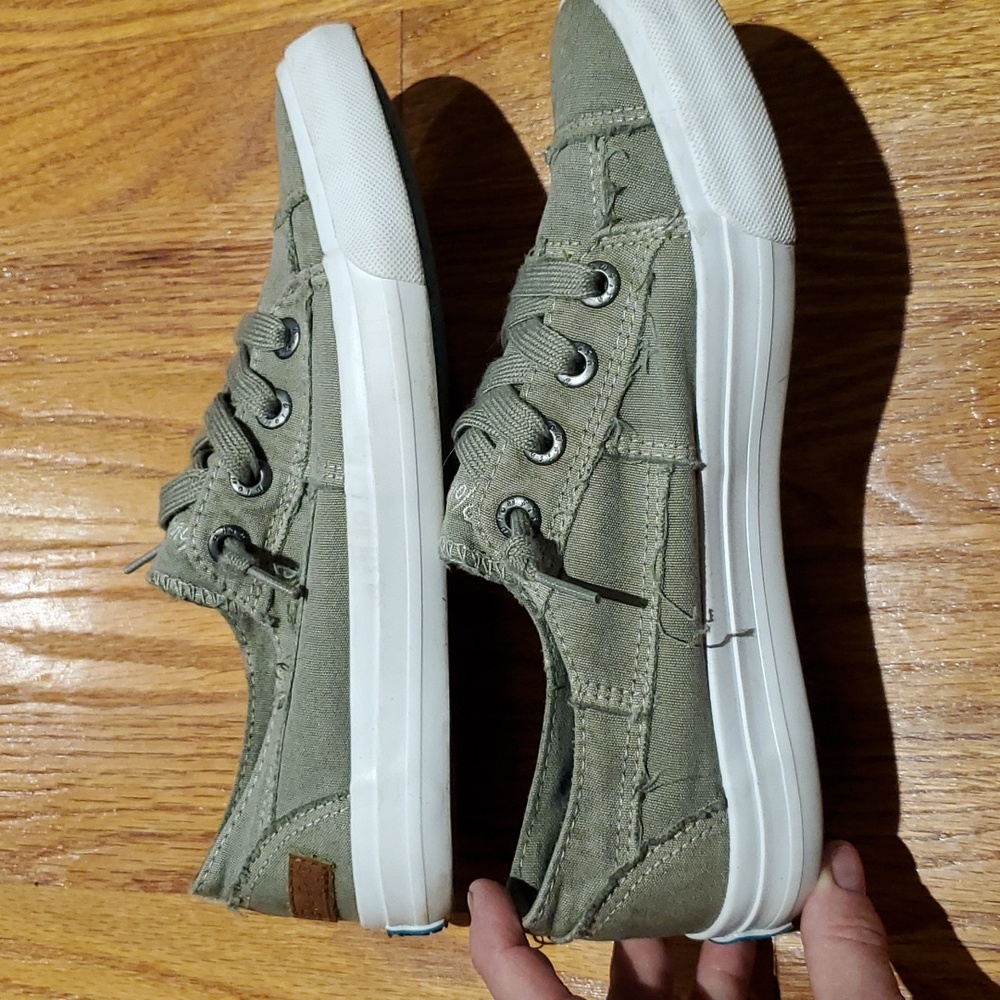 Blowfish canvas sneakers, 7.5,  army green, almost new, comfy